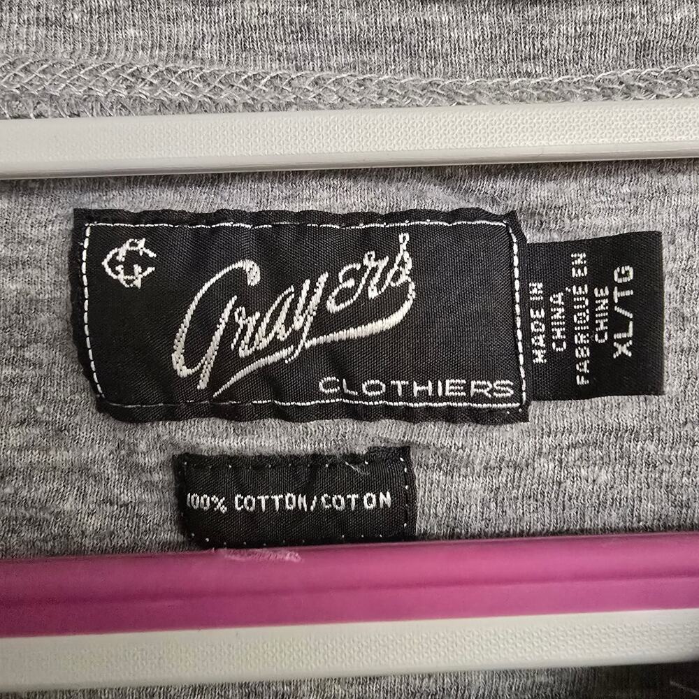 Men's Grayers Gray Long Sleeve Henley Top | Size XL - Picture 9 of 9